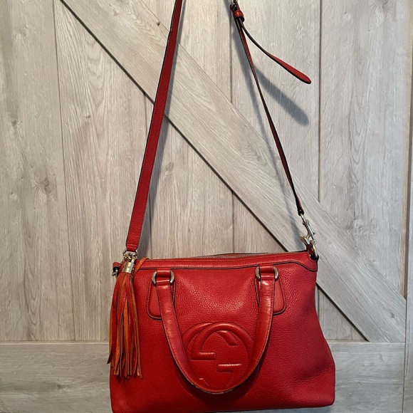Gucci Soho Tassel Red Shoulder Bag - Picture 2 of 11